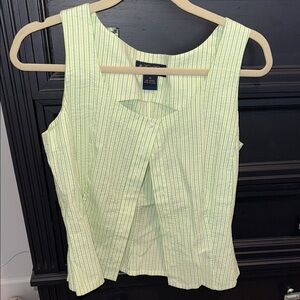 Brooks Brothers Green Sleeveless Tank Top with Bib Collar